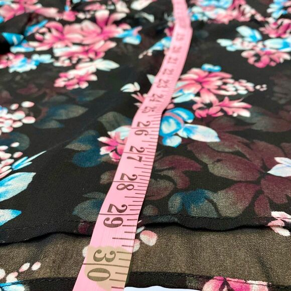 Lane Bryant Plus 18/20 Black Floral Sheer Kimono Over piece Layering Chic - Picture 6 of 9